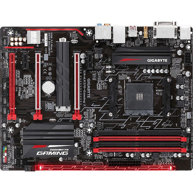 GIGABYTE GA-AX370-GAMING 3 Desktop Motherboard - 1x Socket AM4