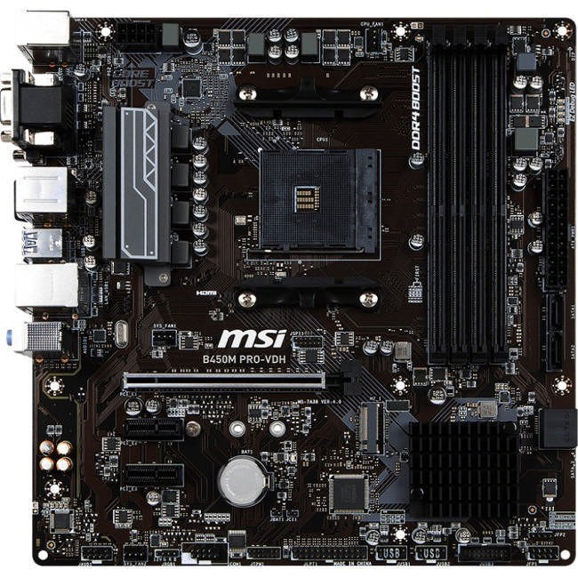 MSI B450M PRO VDH Desktop Motherboard - 1x Socket AM4 - AMD B450