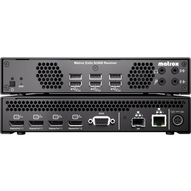 Matrox XTO3-N3408RX Extio 3 High Performance KVM Extender Receiver