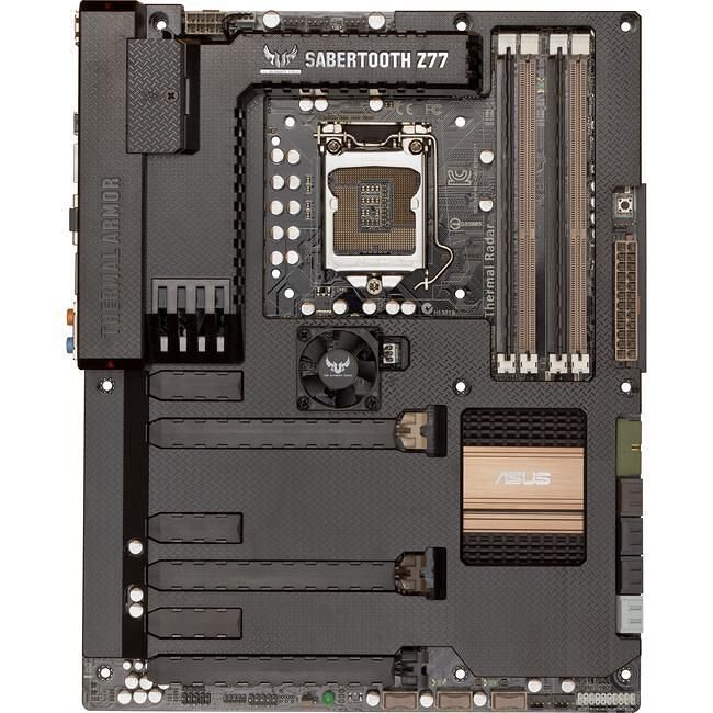 ASUS SABERTOOTH Z77 Desktop Motherboard - Intel Z77 Chipset - Socket H2 LGA- 1155 - ATX | Exxact