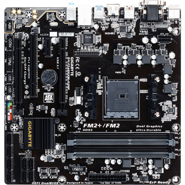 GIGABYTE GA-F2A88XM-D3HP Desktop Motherboard - 1x Socket FM2+