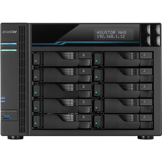 ASUSTOR アスースター NASキット 10ベイ AS6510T ASUSTOR AS6510T 10 Bay NAS Lockerstor 10 - Quad-Core - Dual 10GbE+