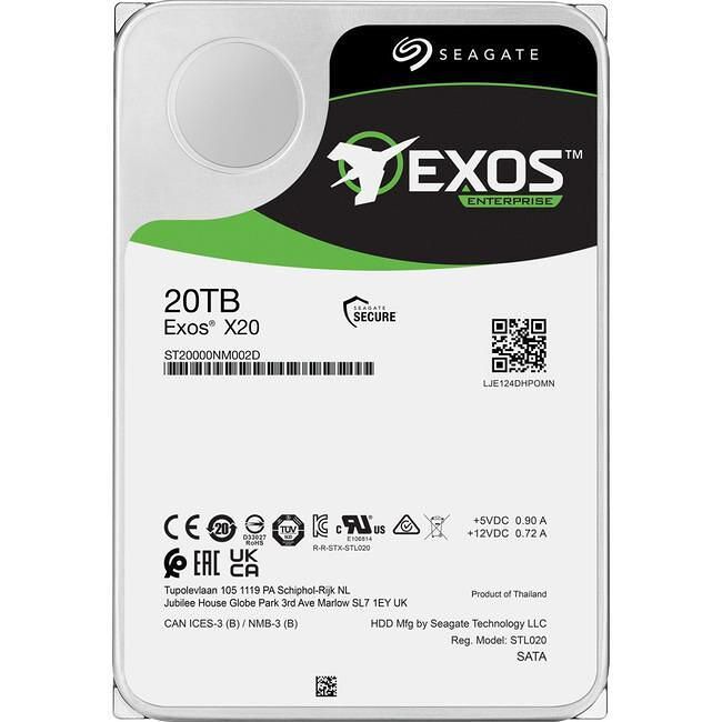 Seagate ST20000NM002D Exos 20 TB Hard Drive - 3.5 - SAS - 7200
