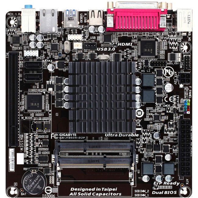 GIGABYTE GA-J1800N-D2P Desktop Motherboard - Intel Chipset