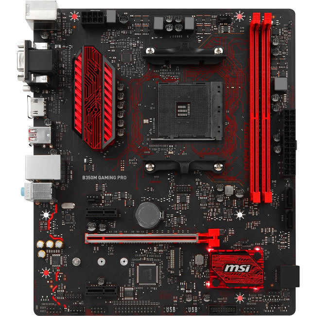 MSI B350M GAMING PRO Desktop Motherboard - AMD B350 Chipset - Socket AM4 - Micro  ATX | Exxact