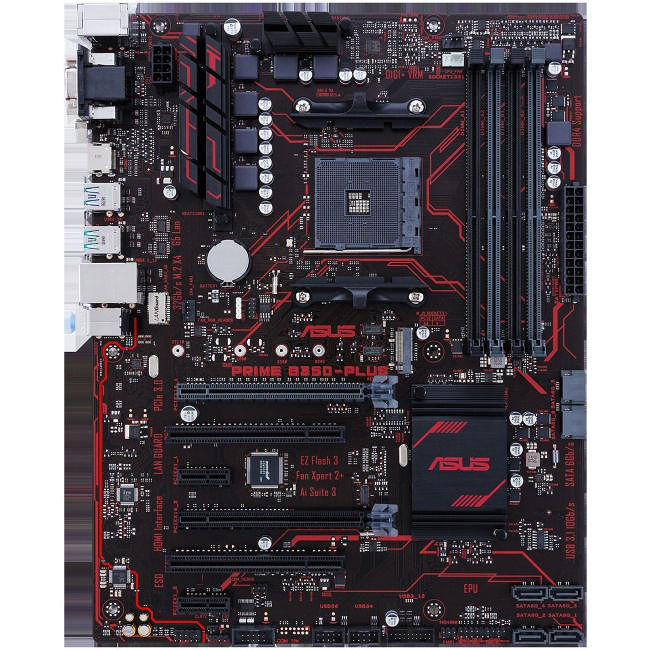 ASUS PRIME B350-PLUS Desktop Motherboard - 1x Socket AM4 - AMD