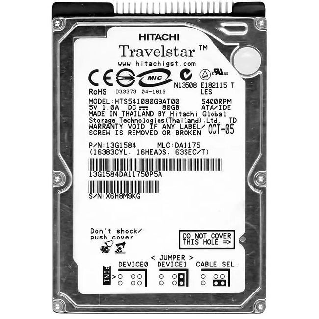 Hitachi HTS541080G9AT00 Hard Drive - 80 GB - 2.5