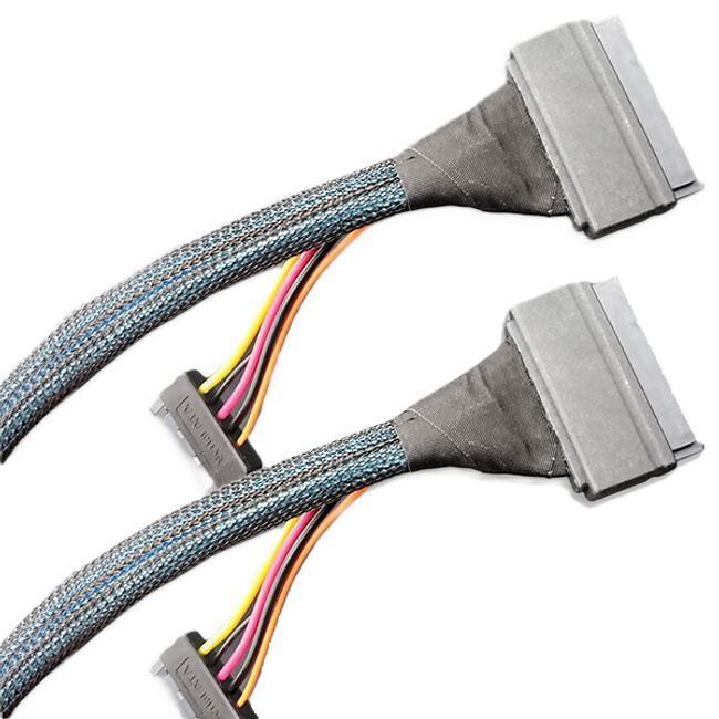 Serial Cables MCIO5-8X-39X2U2-1X4-0.5M Cable - PCIe 5.0 MCIO x8